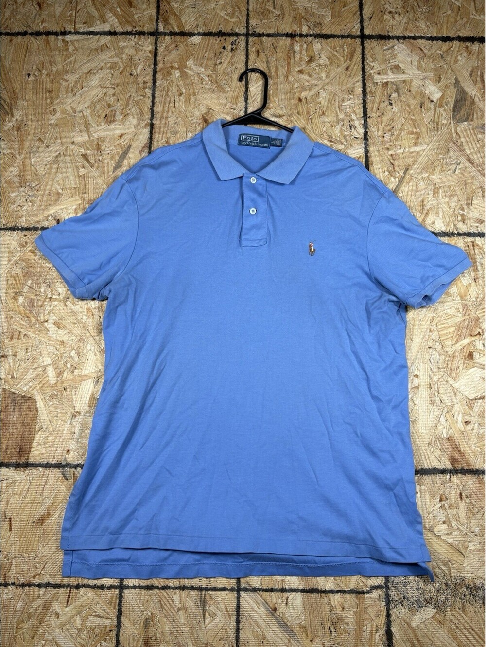 Polo Ralph Lauren Polo Shirt Men’s Large Short Sleeve Blue Flesh Pony